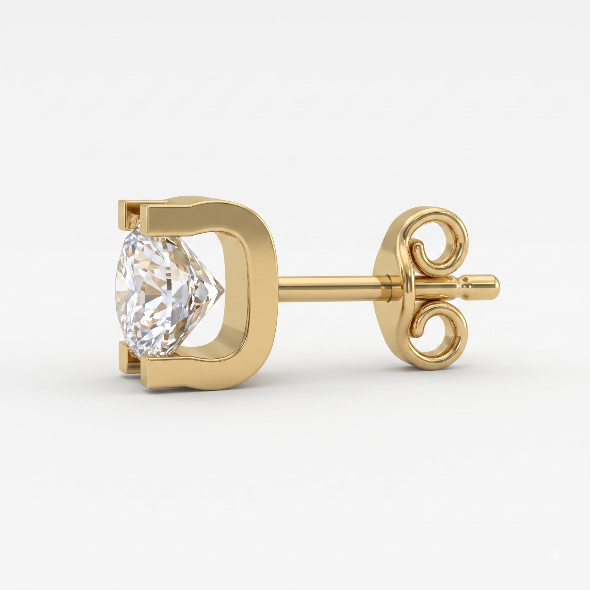 Modern Statement Round Diamond  Stud Earrings