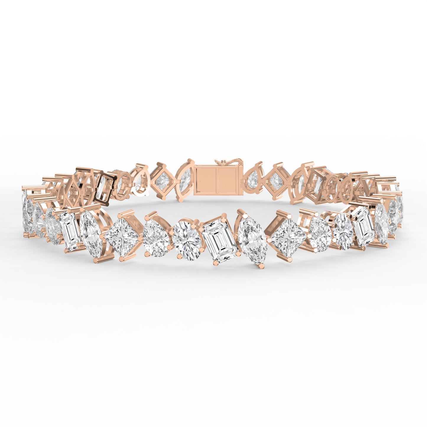 Multi-Shape Diamond Fashion Bracelet