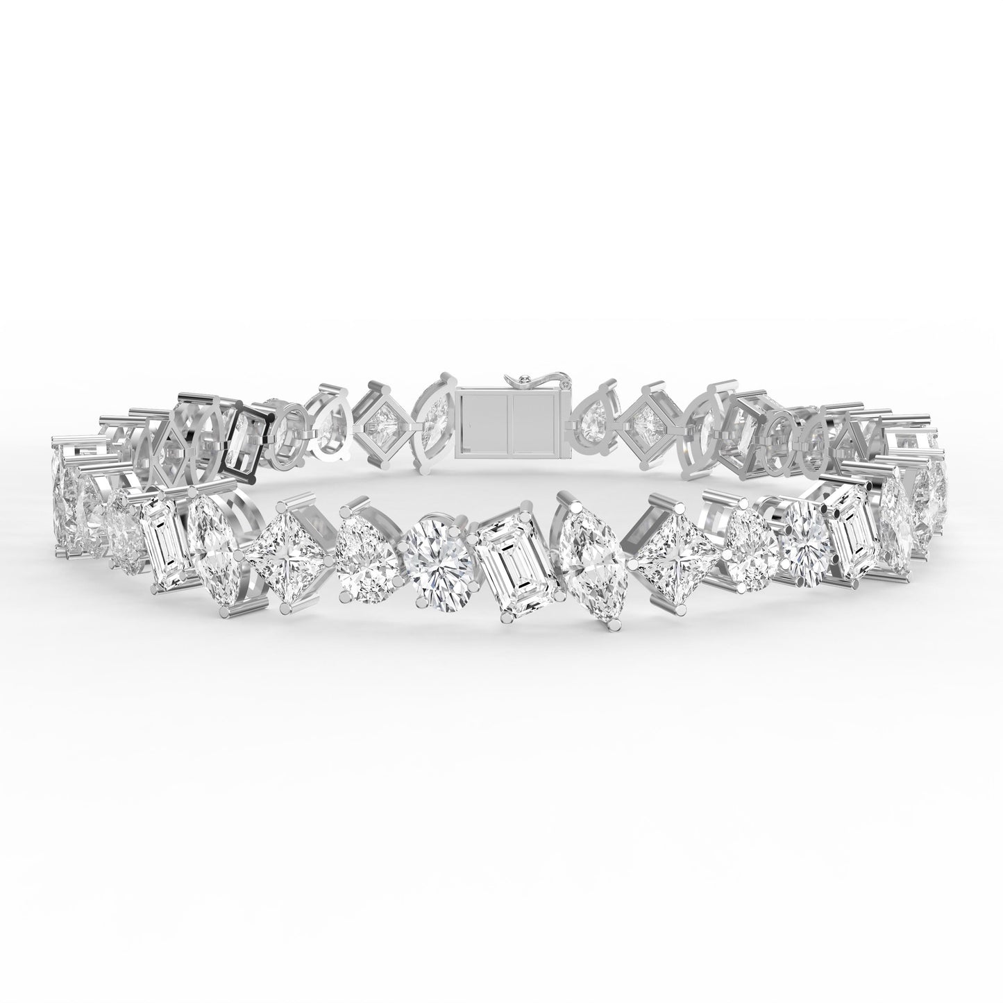 Multi-Shape Diamond Fashion Bracelet