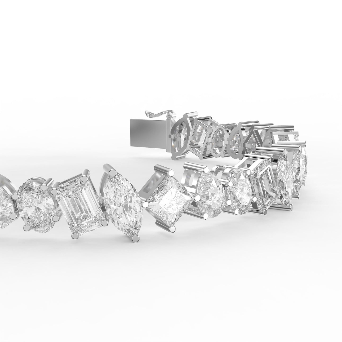 Multi-Shape Diamond Fashion Bracelet