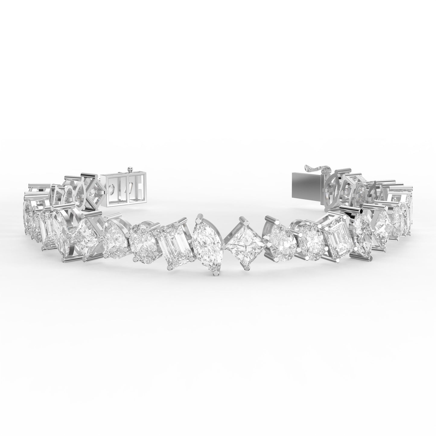 Multi-Shape Diamond Fashion Bracelet