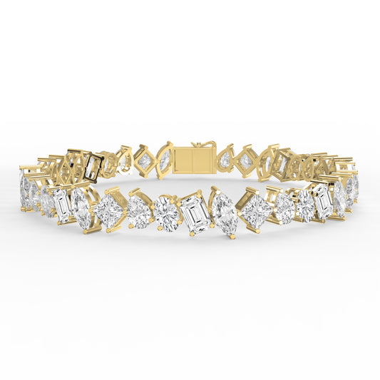 Multi-Shape Diamond Fashion Bracelet