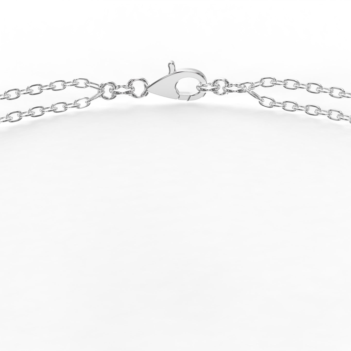 Diamond Bracelet Chain with Emerald Cut Halo Center – Double Chain Elegant Design