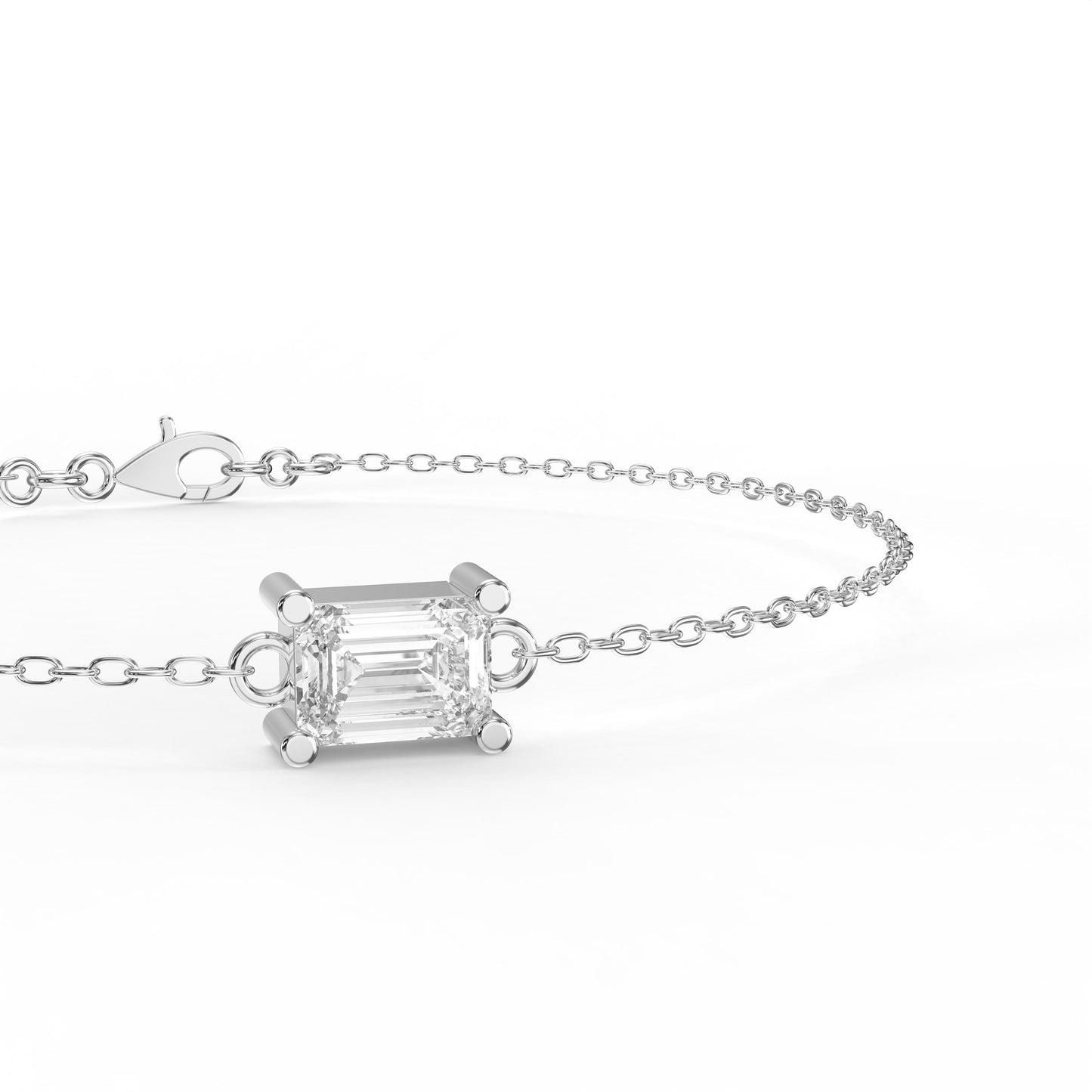 Emerald Diamond Luminous Link Chain Bracelet