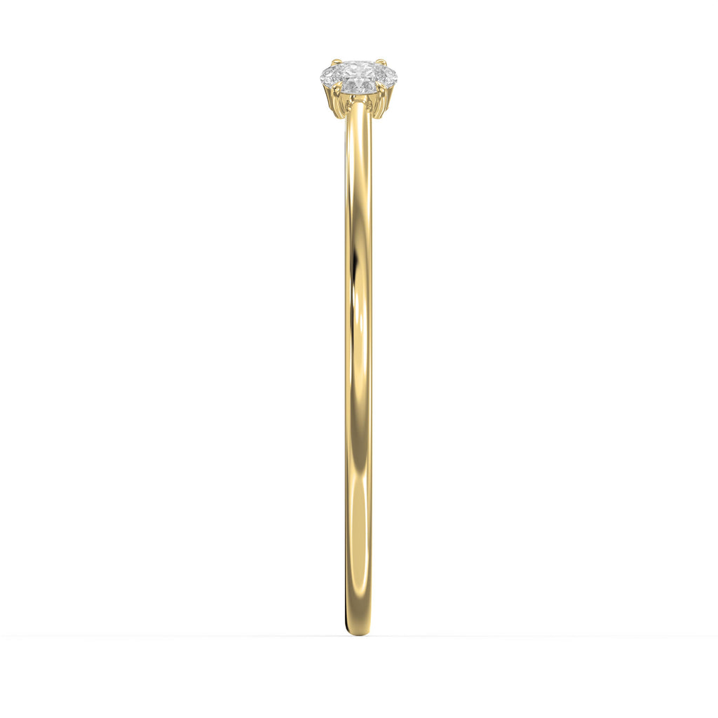 Minimalist Open Cuff Bracelet with Solitaire Oval Diamonds