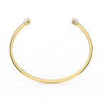 Minimalist Open Cuff Bracelet with Solitaire Oval Diamonds