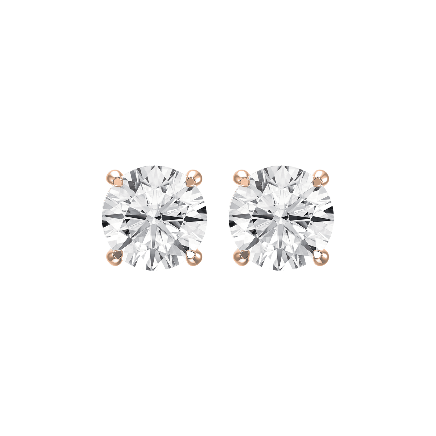4-Prong Round Diamond Stud Earring