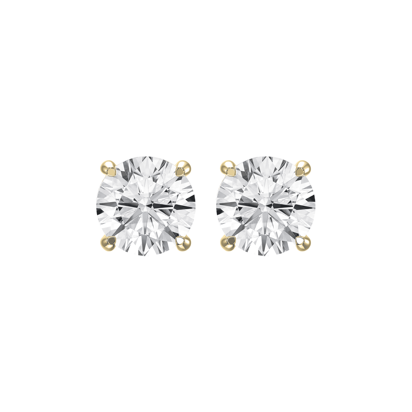 4-Prong Round Diamond Stud Earring