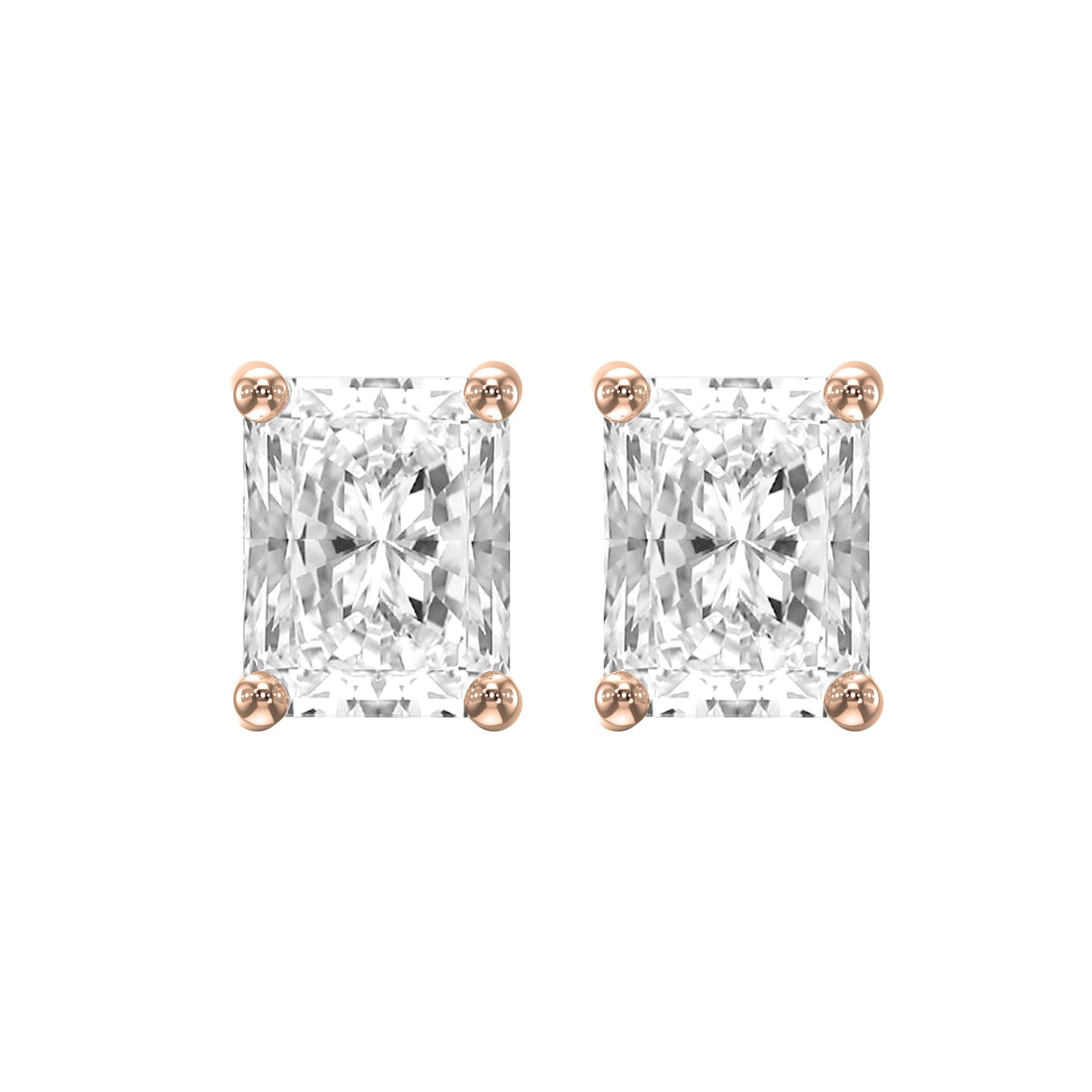 Radiant Cut Diamond Stud Earrings