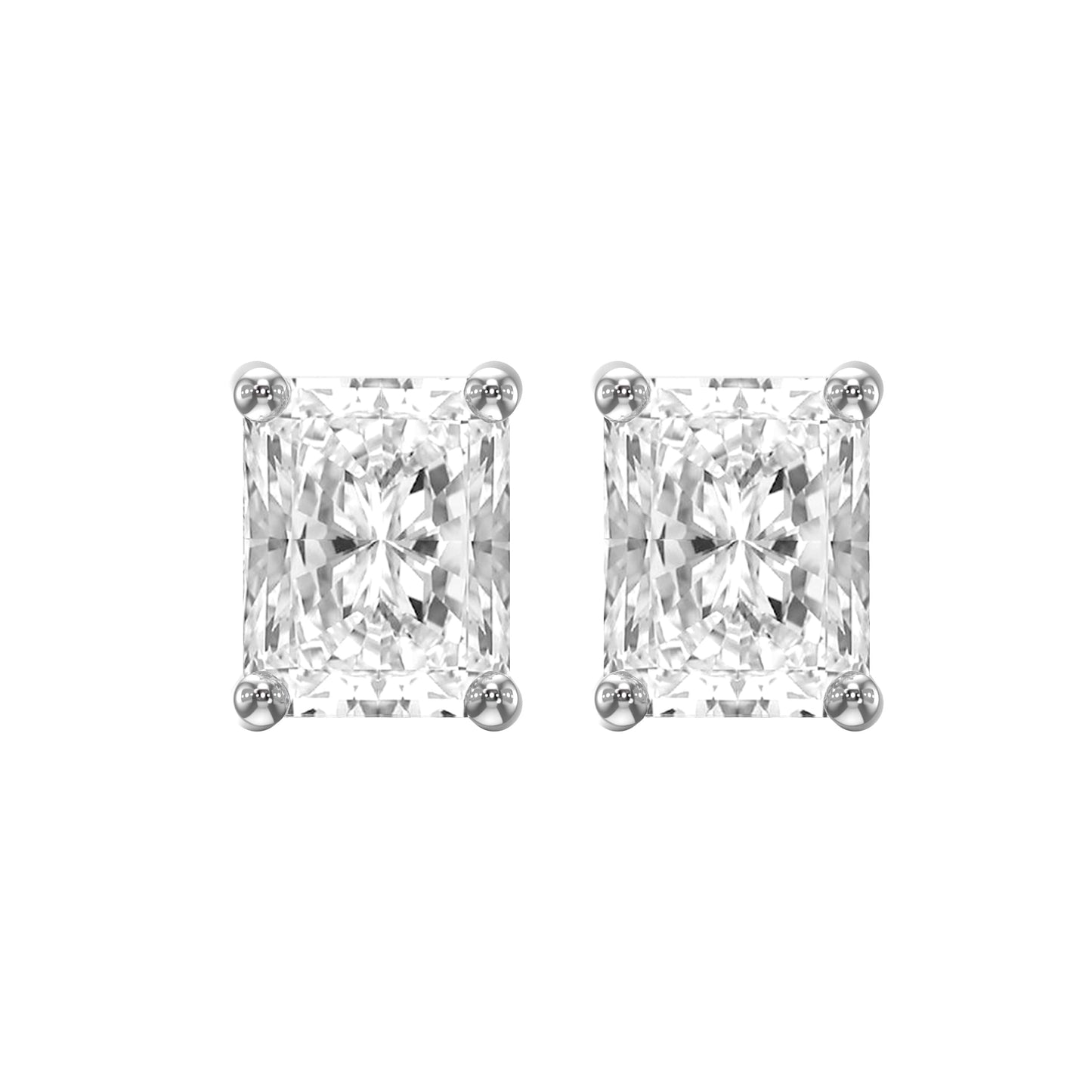 Radiant Cut Diamond Stud Earrings
