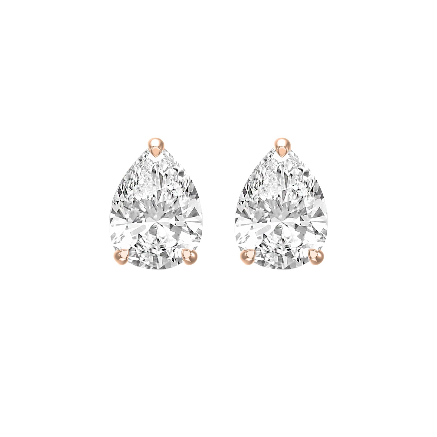 Pear Diamond Stud Earrings