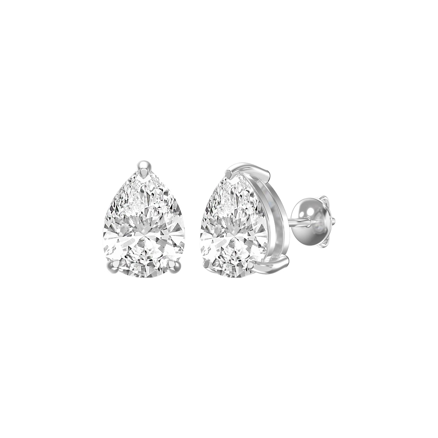 Pear Diamond Stud Earrings