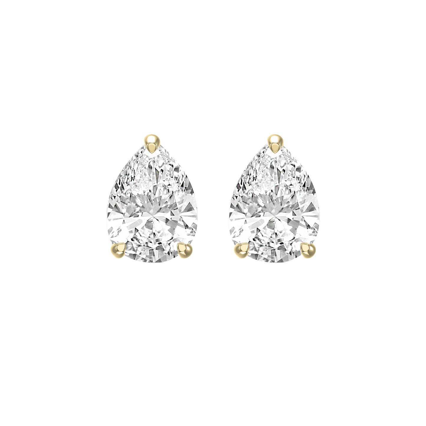 Pear Diamond Stud Earrings