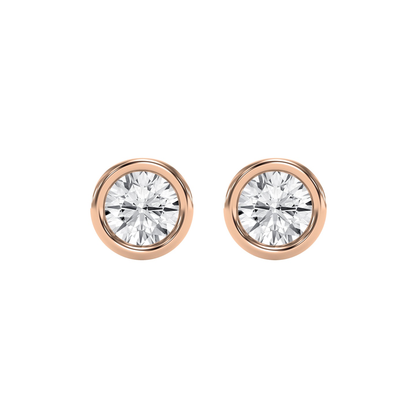 Bezel Brilliance Round Shape Earring Studs