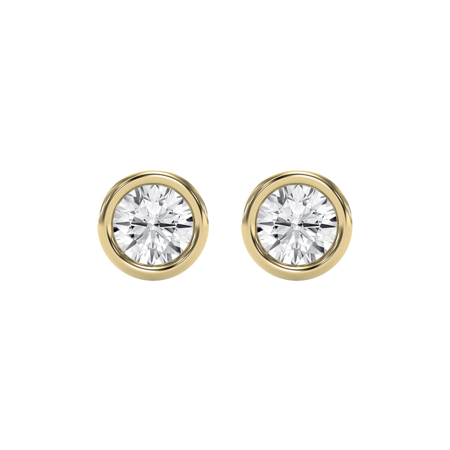 Bezel Brilliance Round Shape Earring Studs