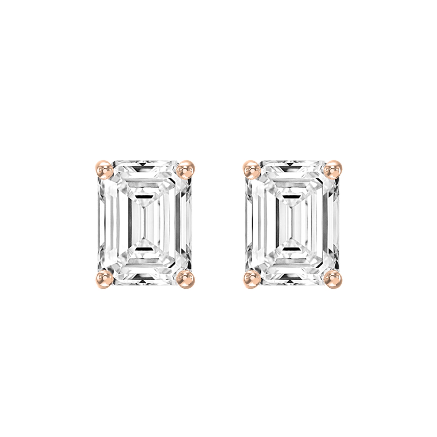 Emerald Diamond Earring Stud