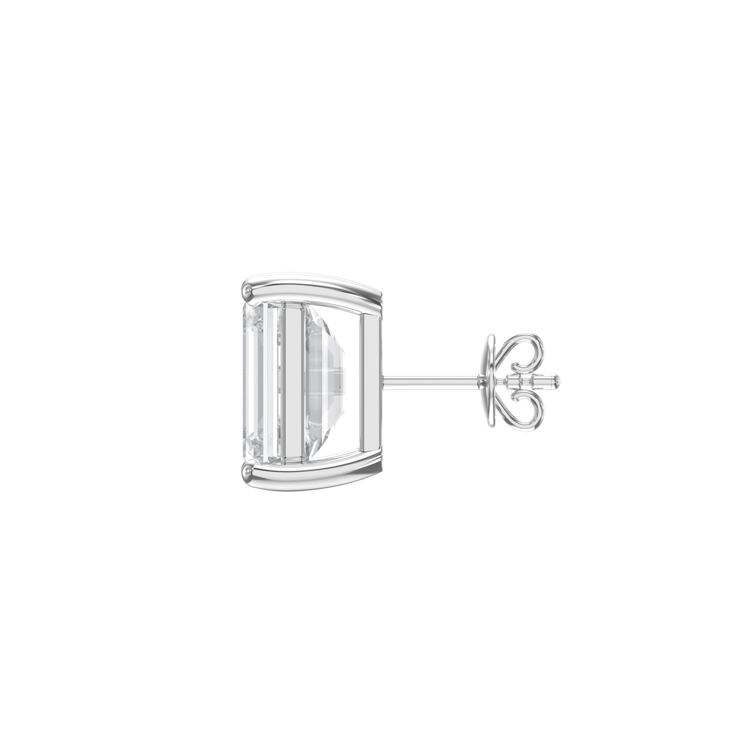 Emerald Diamond Earring Stud