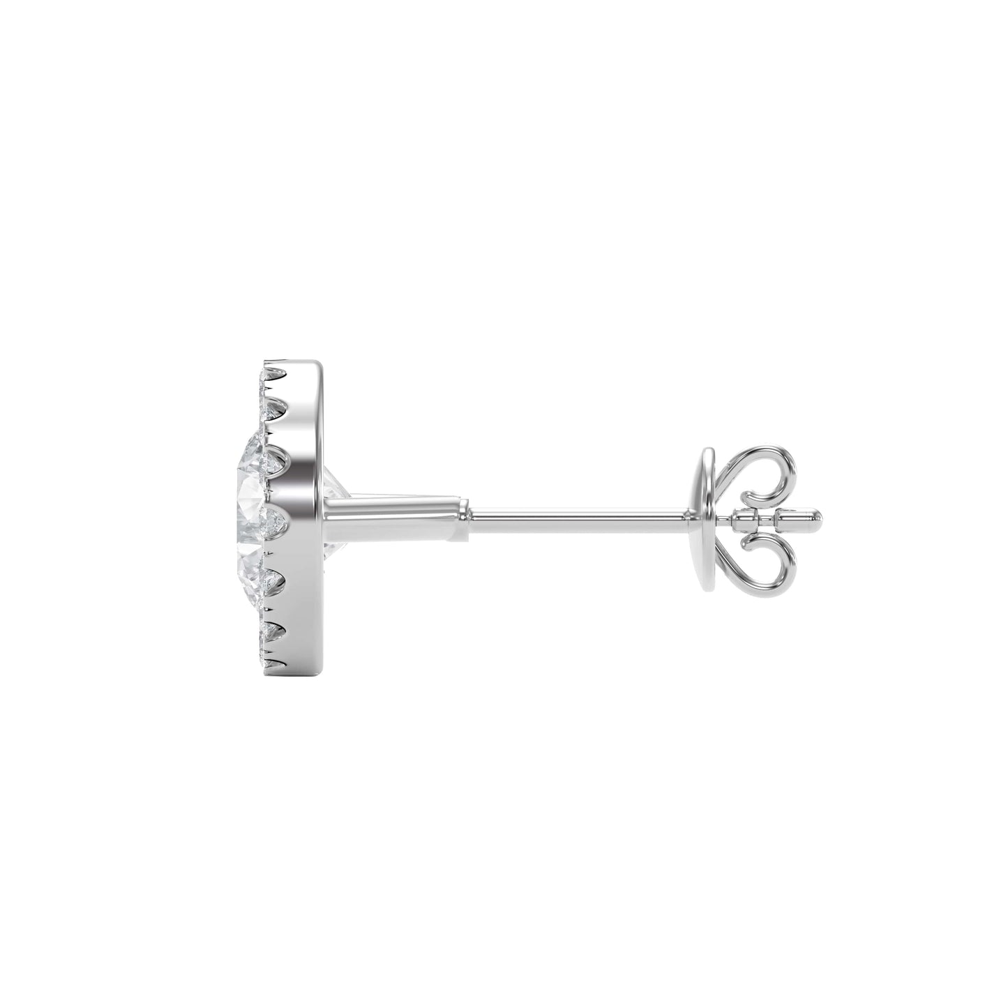 Halo Design Round Diamond Earring Stud
