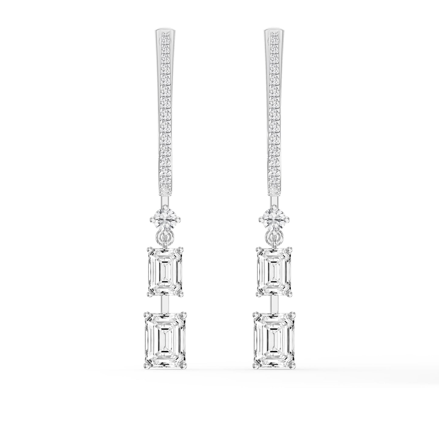 Hoops Inspired Drop Diamond Earring Fine Jewelry