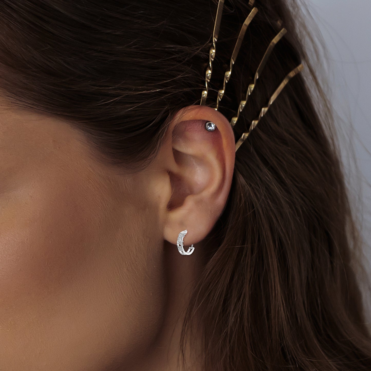 Crisscross Detailing Diamond Hoops Fine Jewelry