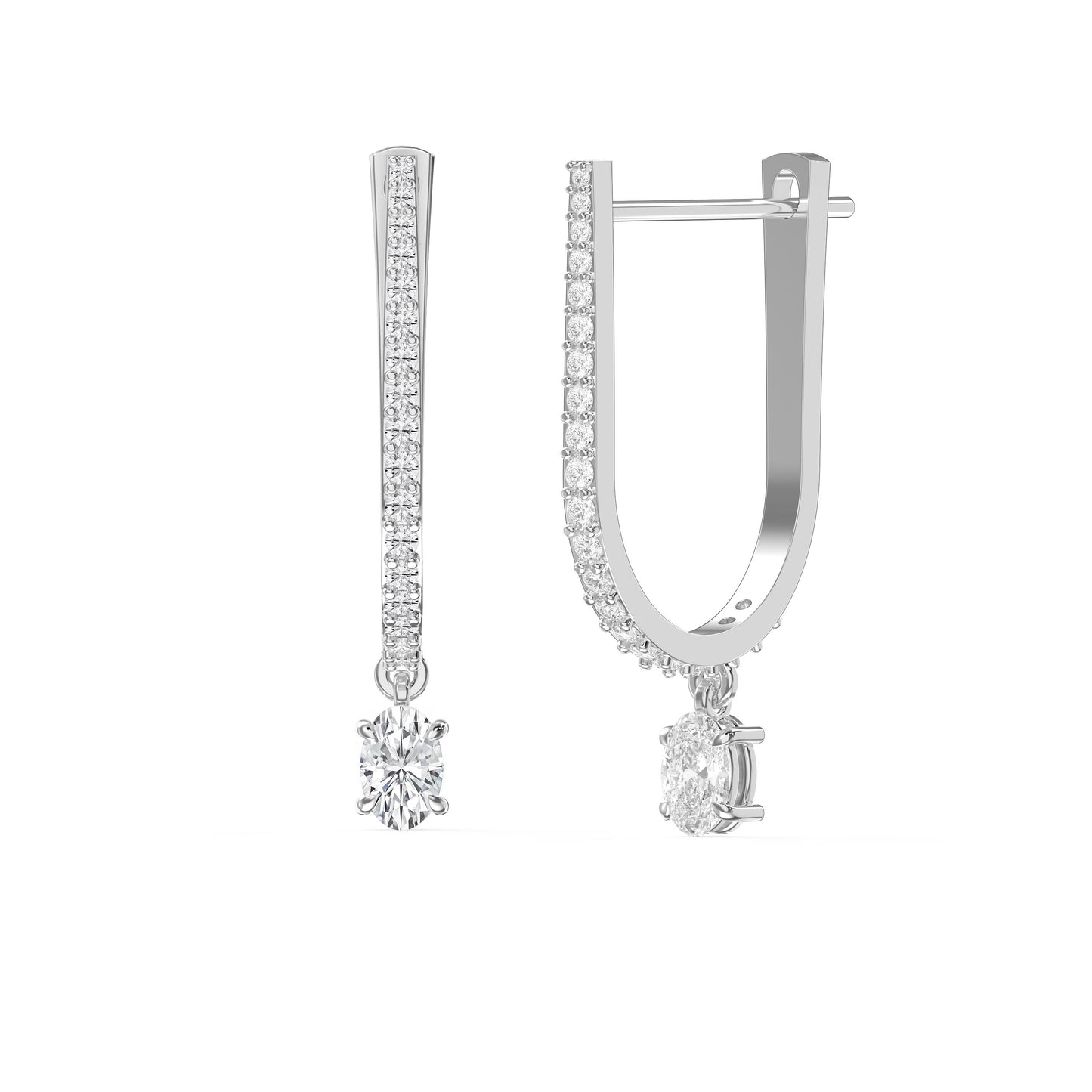 Hoops Diamond Pavé Solitaire Fine Jewelry