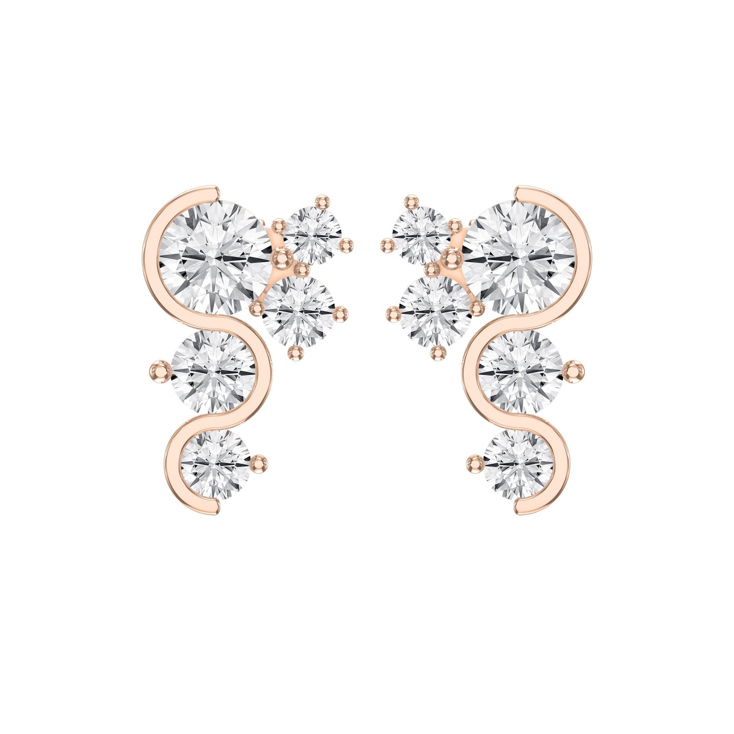 Celestial Strea Round Diamond Fashion Earrings