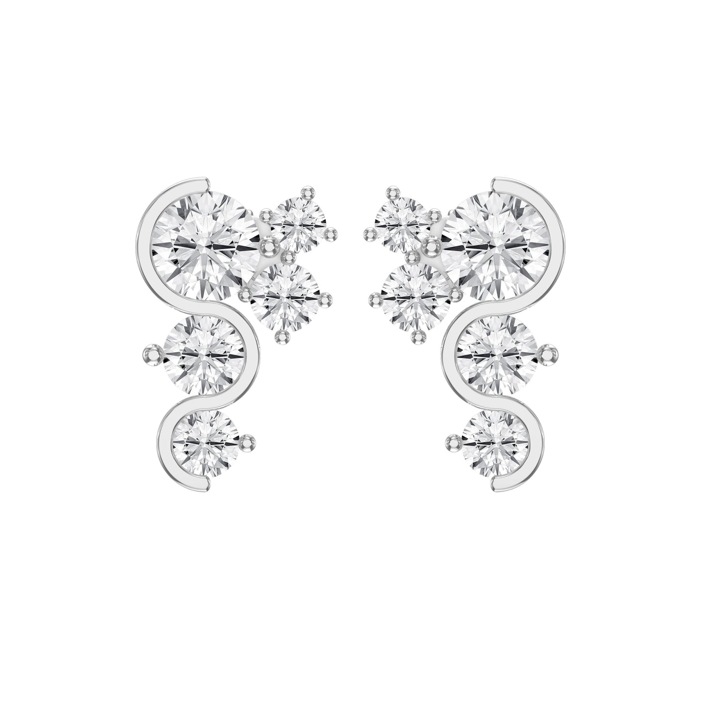 Celestial Strea Round Diamond Fashion Earrings