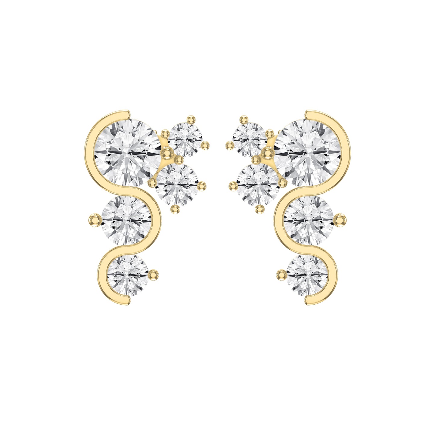 Celestial Strea Round Diamond Fashion Earrings