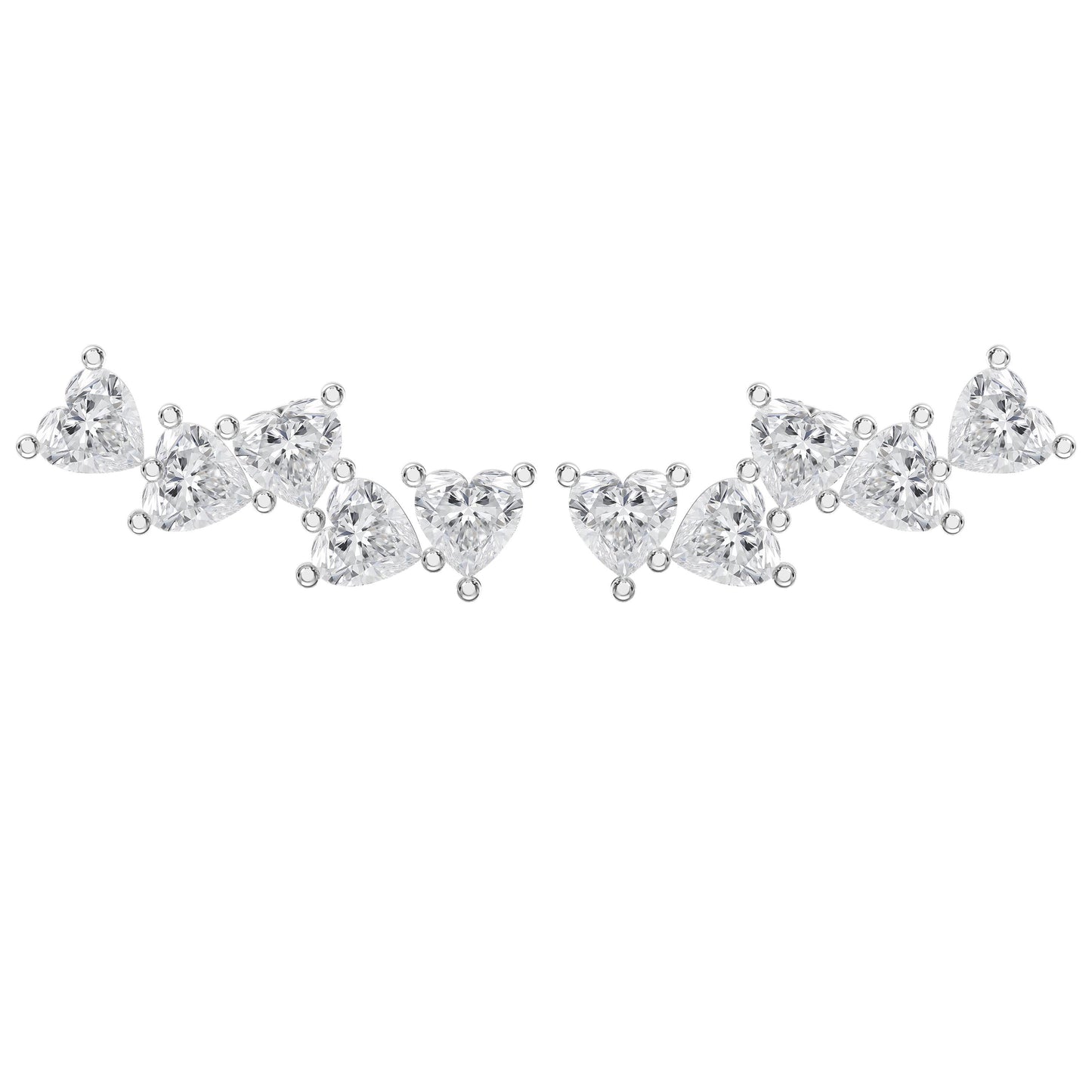 Heart Diamond Cluster Design Fashion Earrings