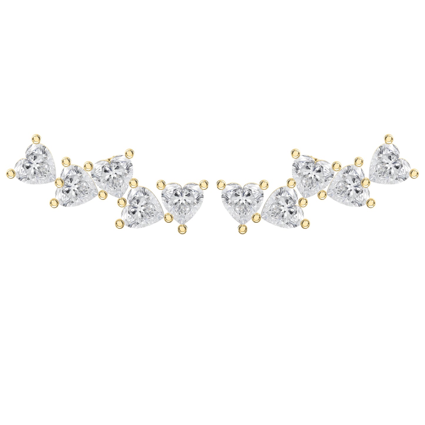 Heart Diamond Cluster Design Fashion Earrings