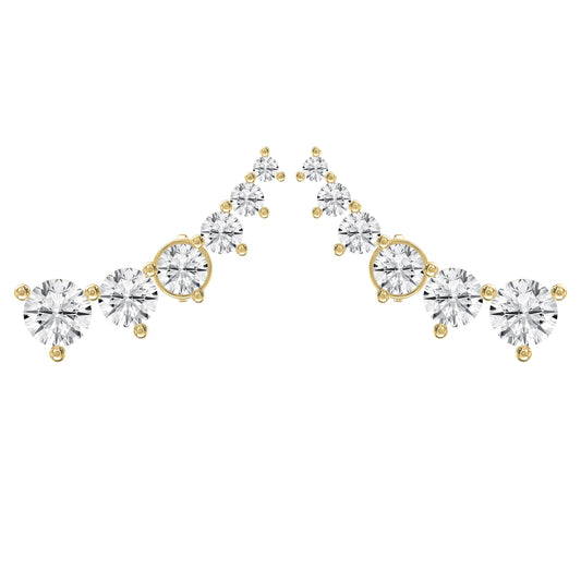 Round Diamond Celestial Climbers Fashion Earring