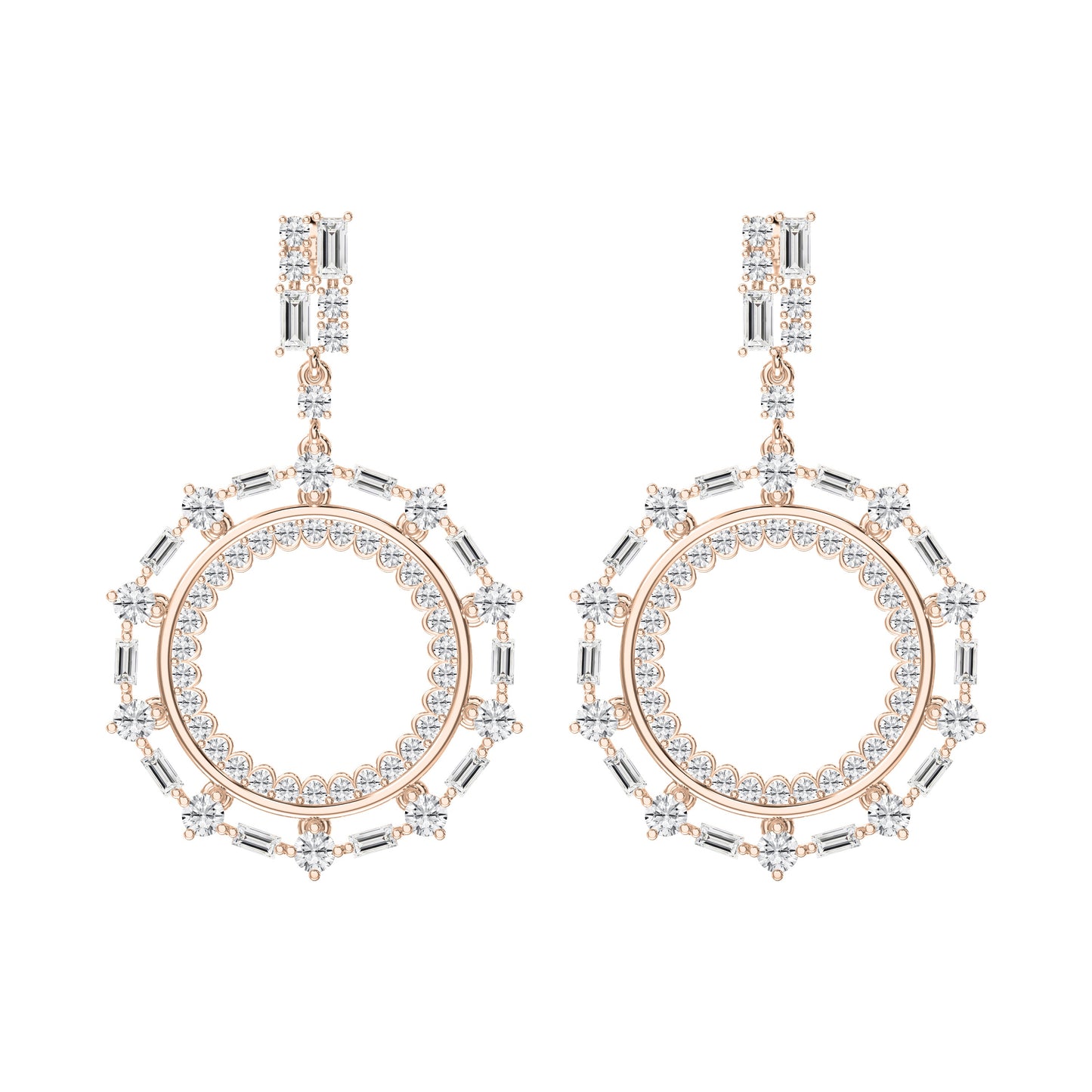 Luxury Diamond Circle Chandelier Fashion Earrings