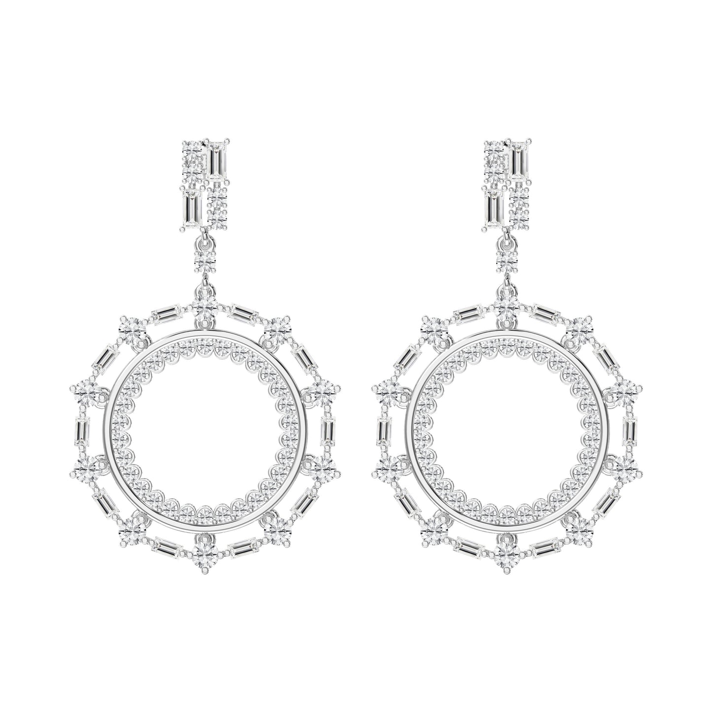 Luxury Diamond Circle Chandelier Fashion Earrings
