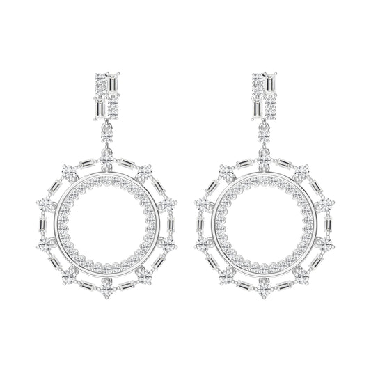 Luxury Diamond Circle Chandelier Fashion Earrings