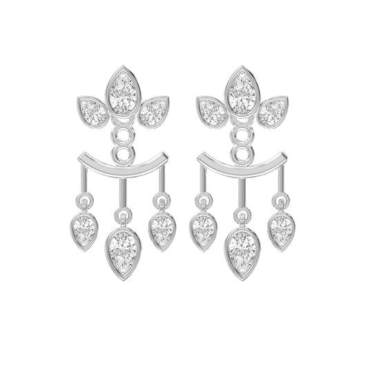 Pear Diamond Regal Teardrop Chandelier Fashion Earrings