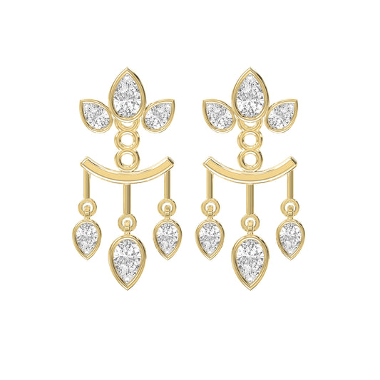 Pear Diamond Regal Teardrop Chandelier Fashion Earrings