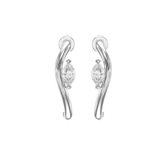 Marquise Diamond Curvy Embrace Fashion Earrings