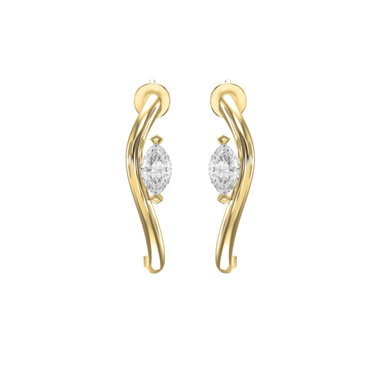 Marquise Diamond Curvy Embrace Fashion Earrings
