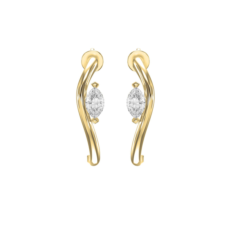 Marquise Diamond Curvy Embrace Fashion Earrings