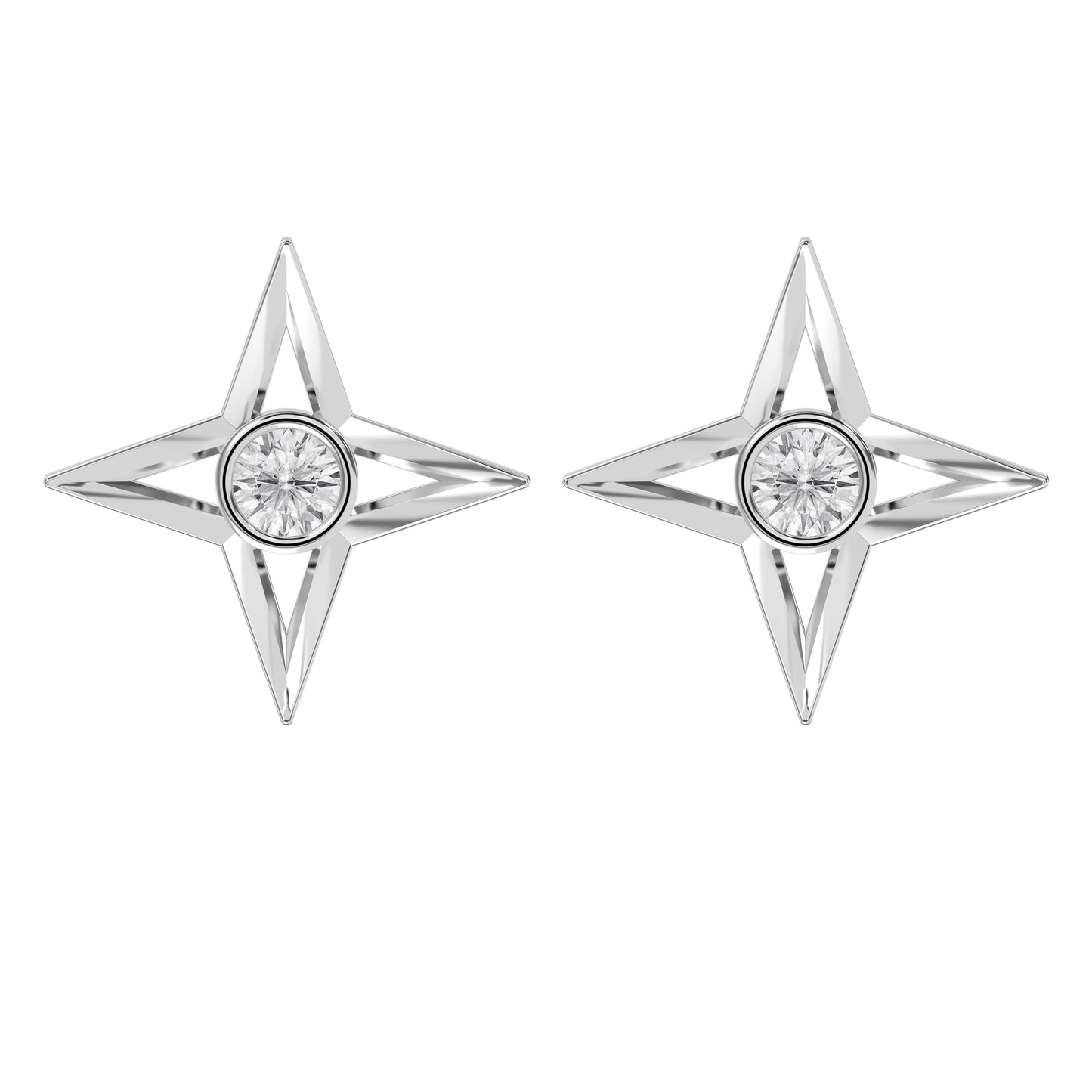 Round Diamond Celestial Sparkle Fashion Earrings