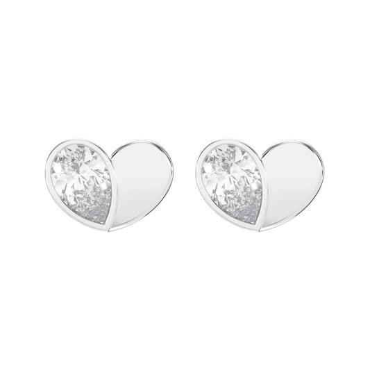 Heart Shape Earrings with Pear-Shaped Diamond Fashion Earring