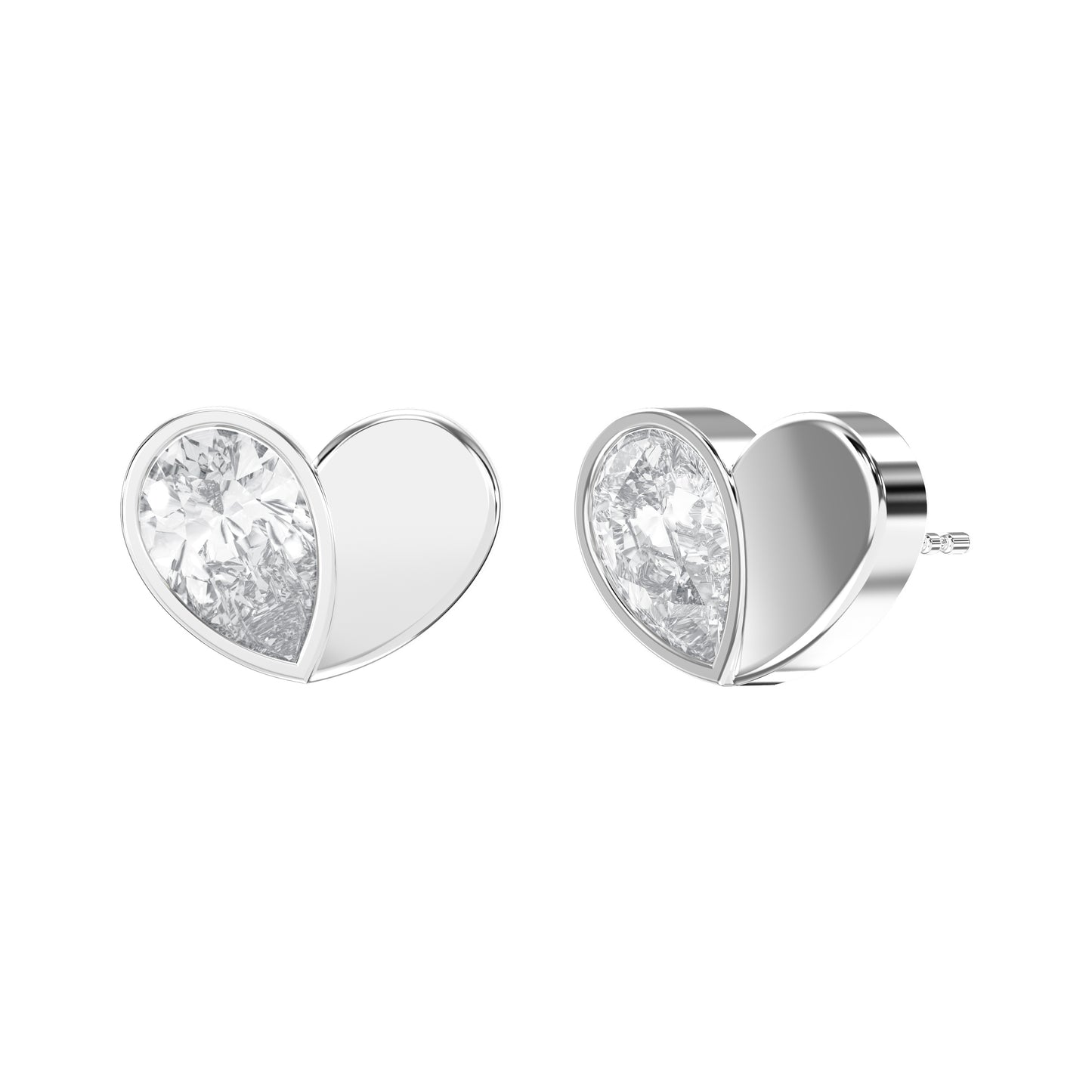 Heart Shape Earrings with Pear-Shaped Diamond Fashion Earring