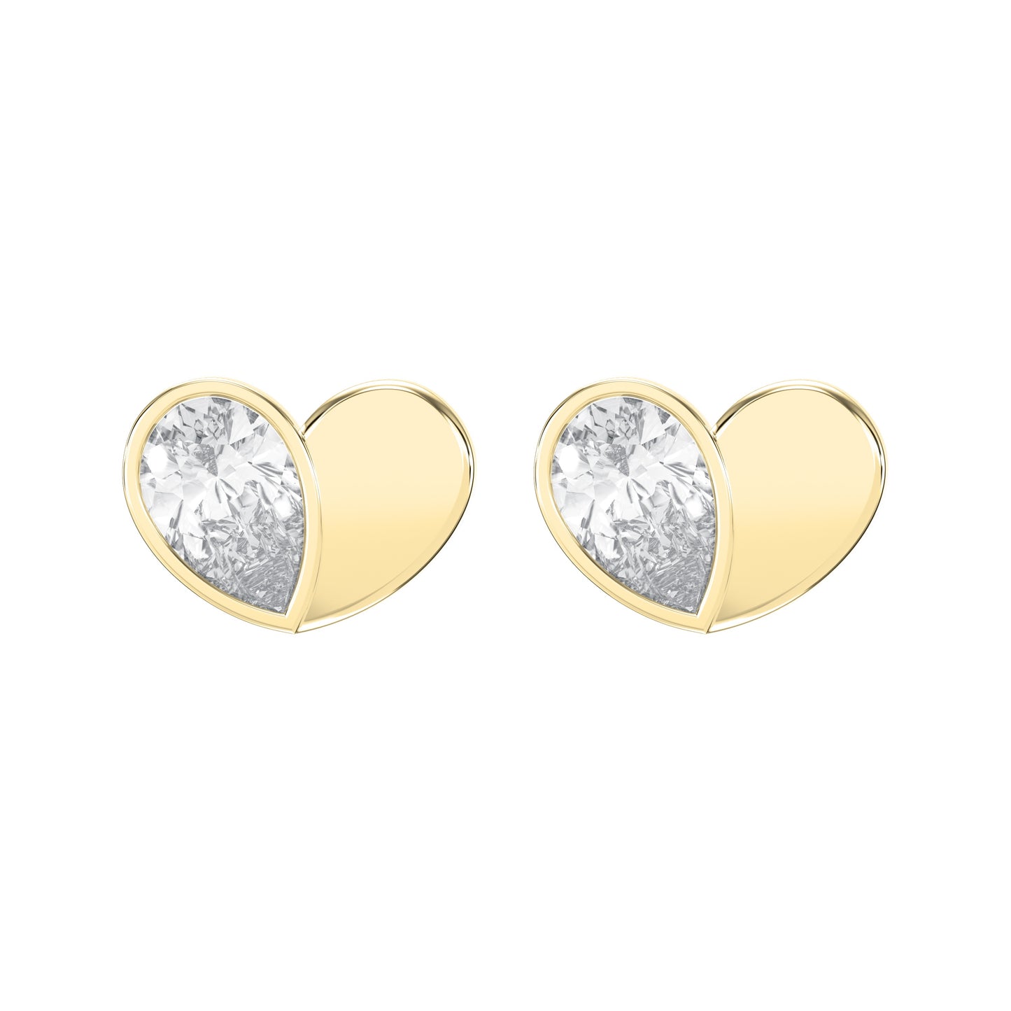 Heart Shape Earrings with Pear-Shaped Diamond Fashion Earring