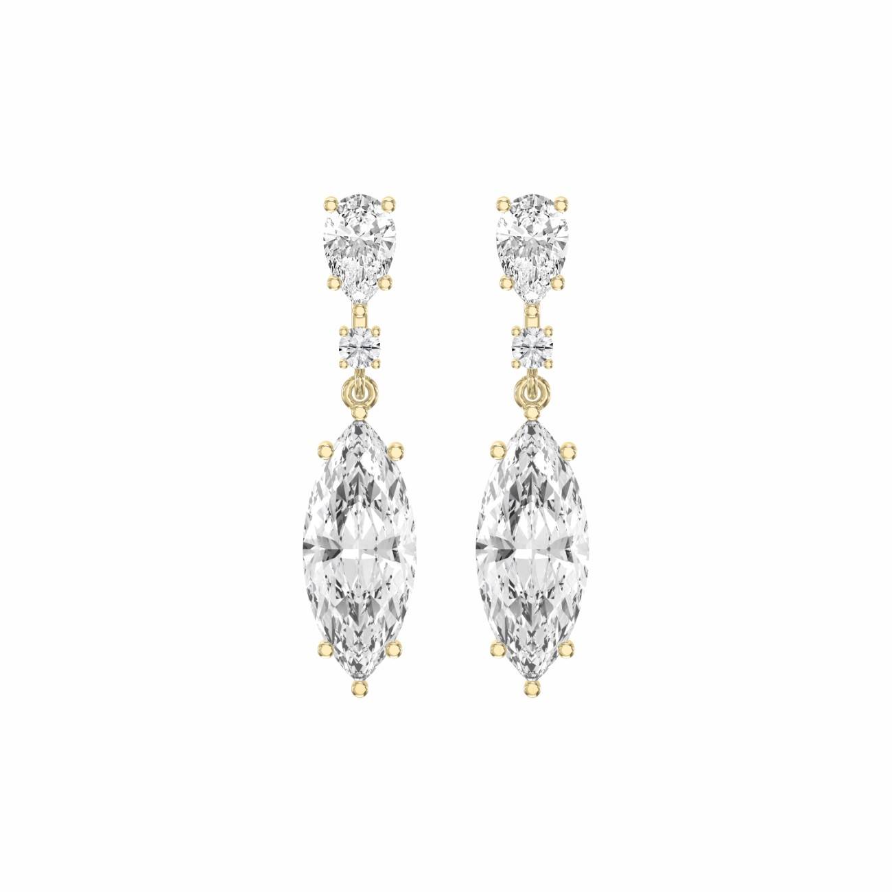 Triple Cut Drop Dangle Design Earring
