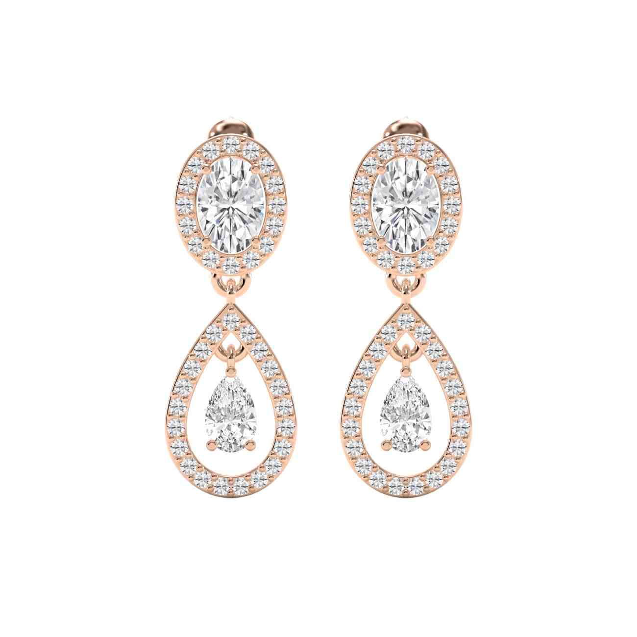 Elegant Multi Diamond Drop & Dangle Earring
