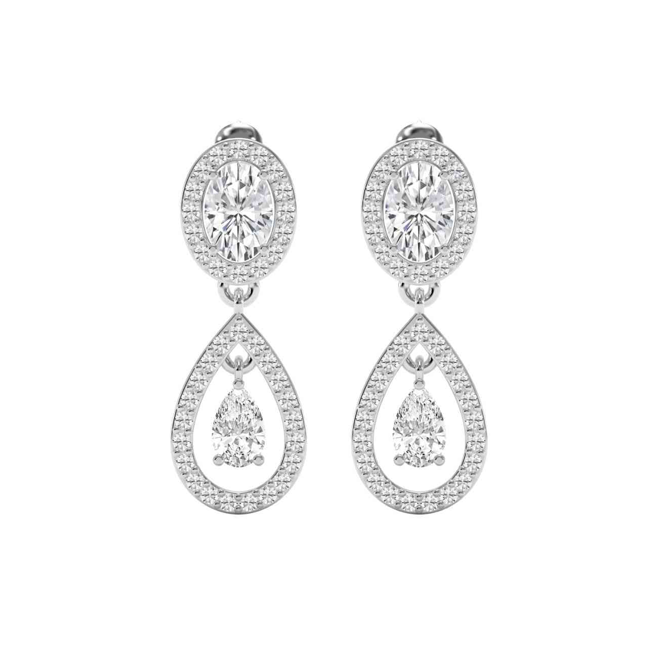 Elegant Multi Diamond Drop & Dangle Earring