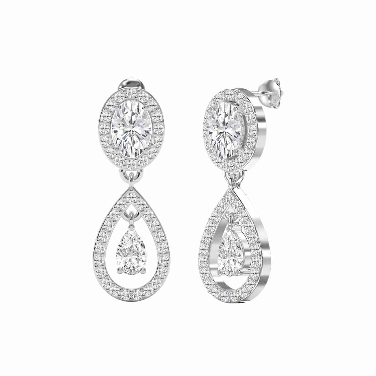 Elegant Multi Diamond Drop & Dangle Earring