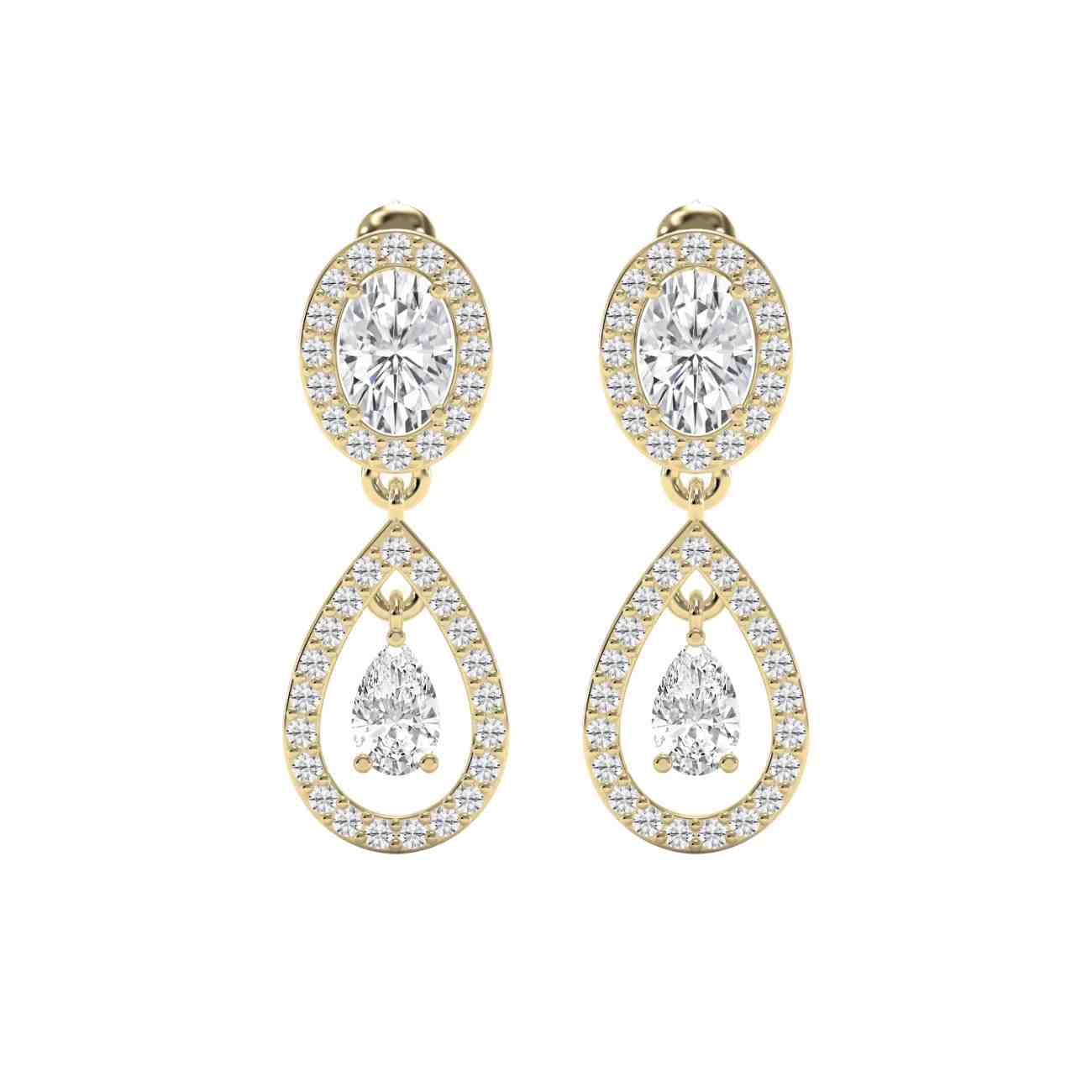 Elegant Multi Diamond Drop & Dangle Earring