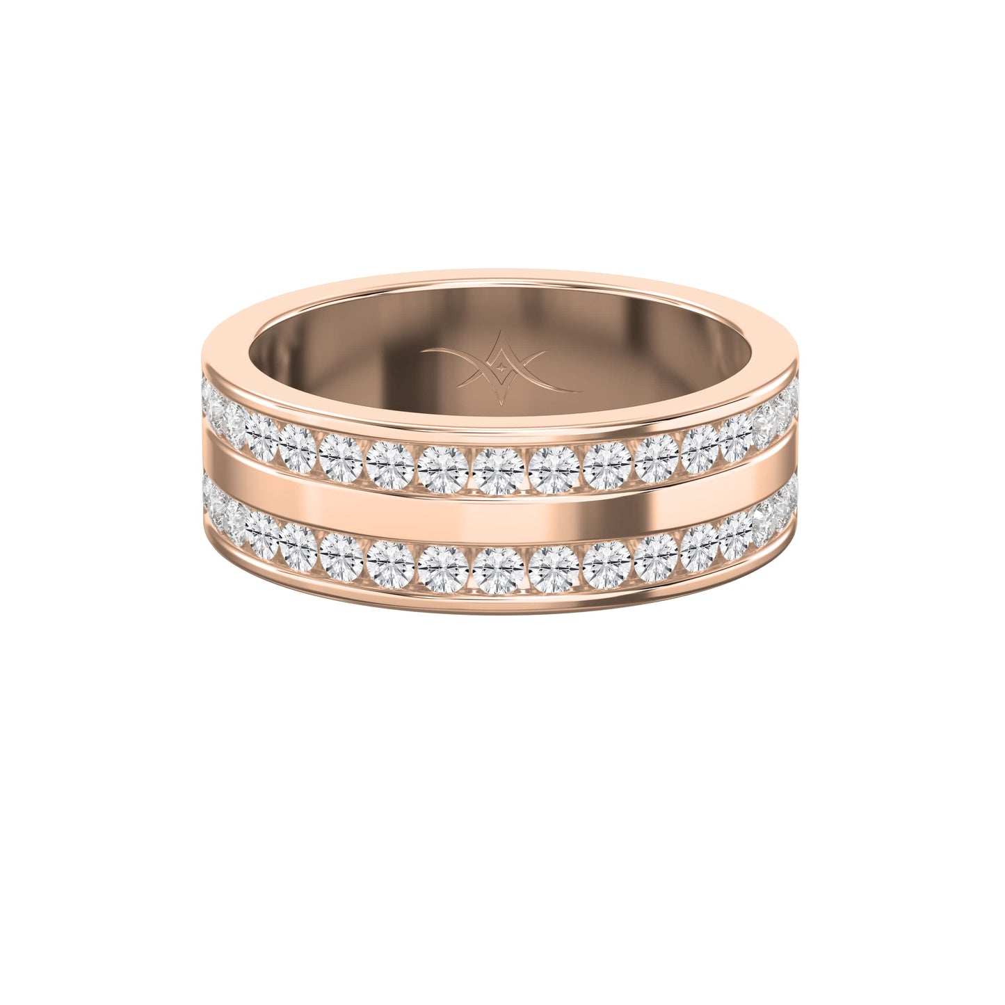 Two-Row Channel Set Half Eternity Diamond Ring
