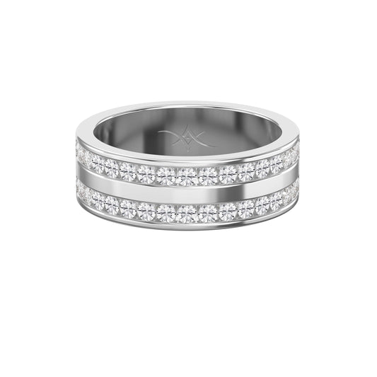 Two-Row Channel Set Half Eternity Diamond Ring
